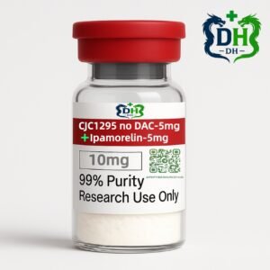 CJC-1295 (No DAC) 5 mg + Ipamorelin 5 mg blend vial, 10 mg lyophilized powder