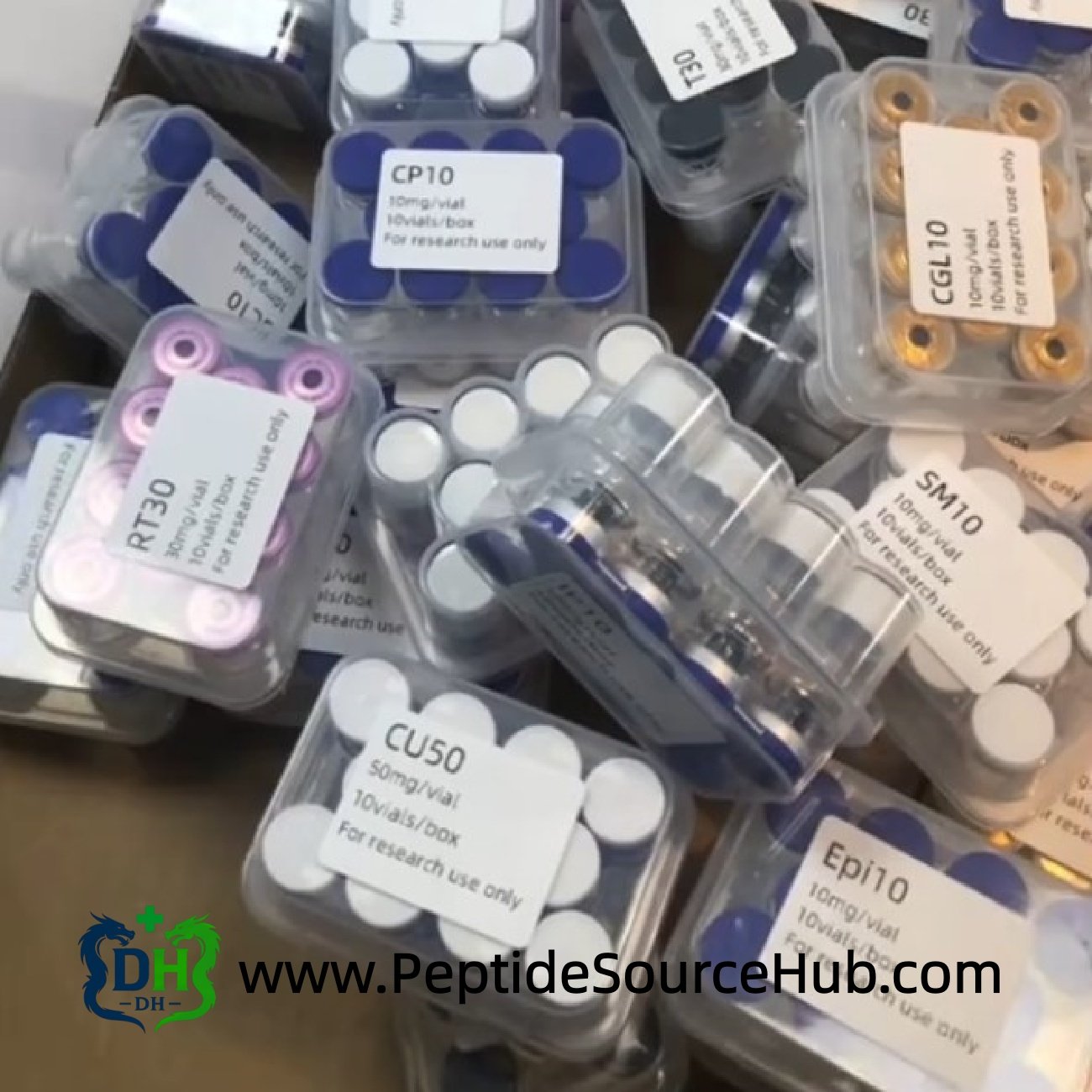 Bulk tray inventory scene for CJC-1295 (No DAC) + Ipamorelin blend wholesale supply