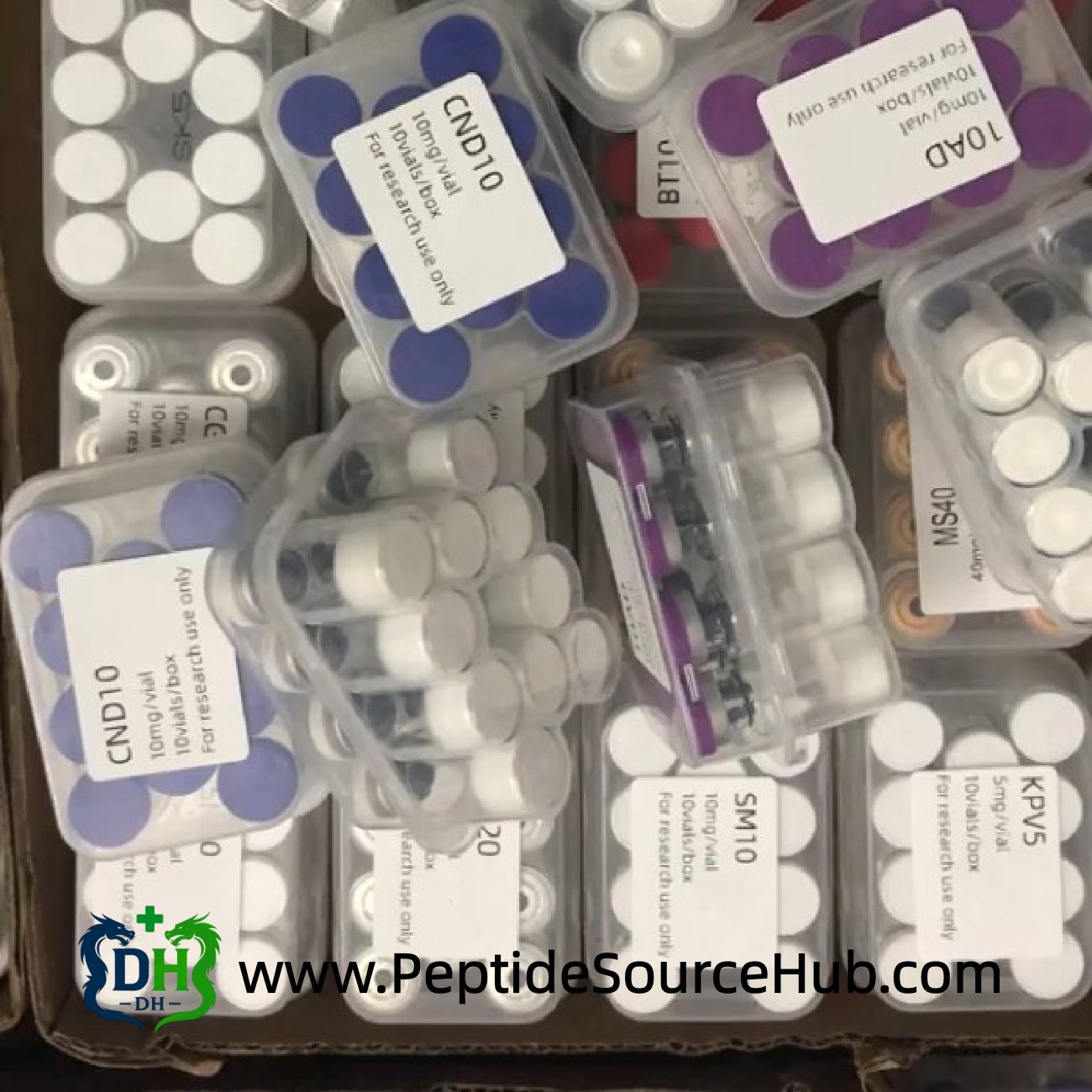Carton of CJC-1295 no DAC and other peptide kits