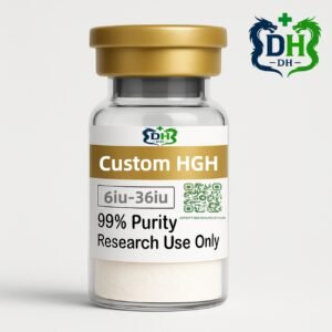 Custom-Dose HGH 6–36 IU vial with gold cap