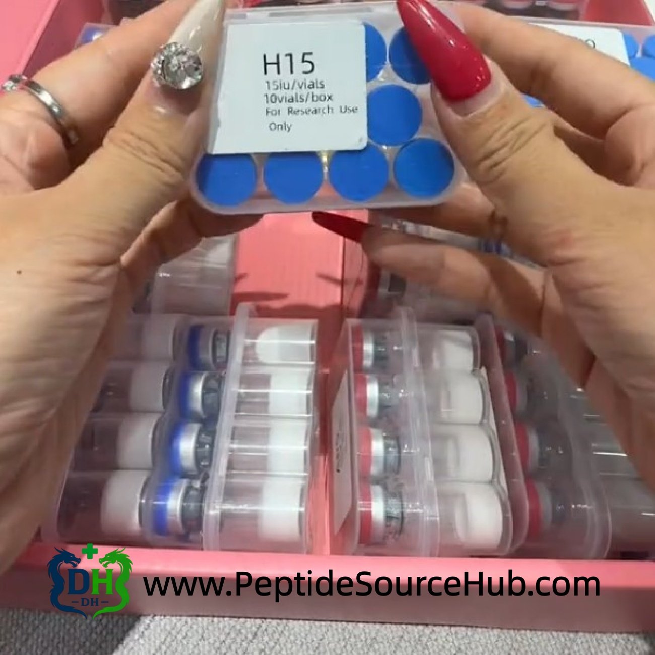 Custom-Dose HGH H15 kit held in hands