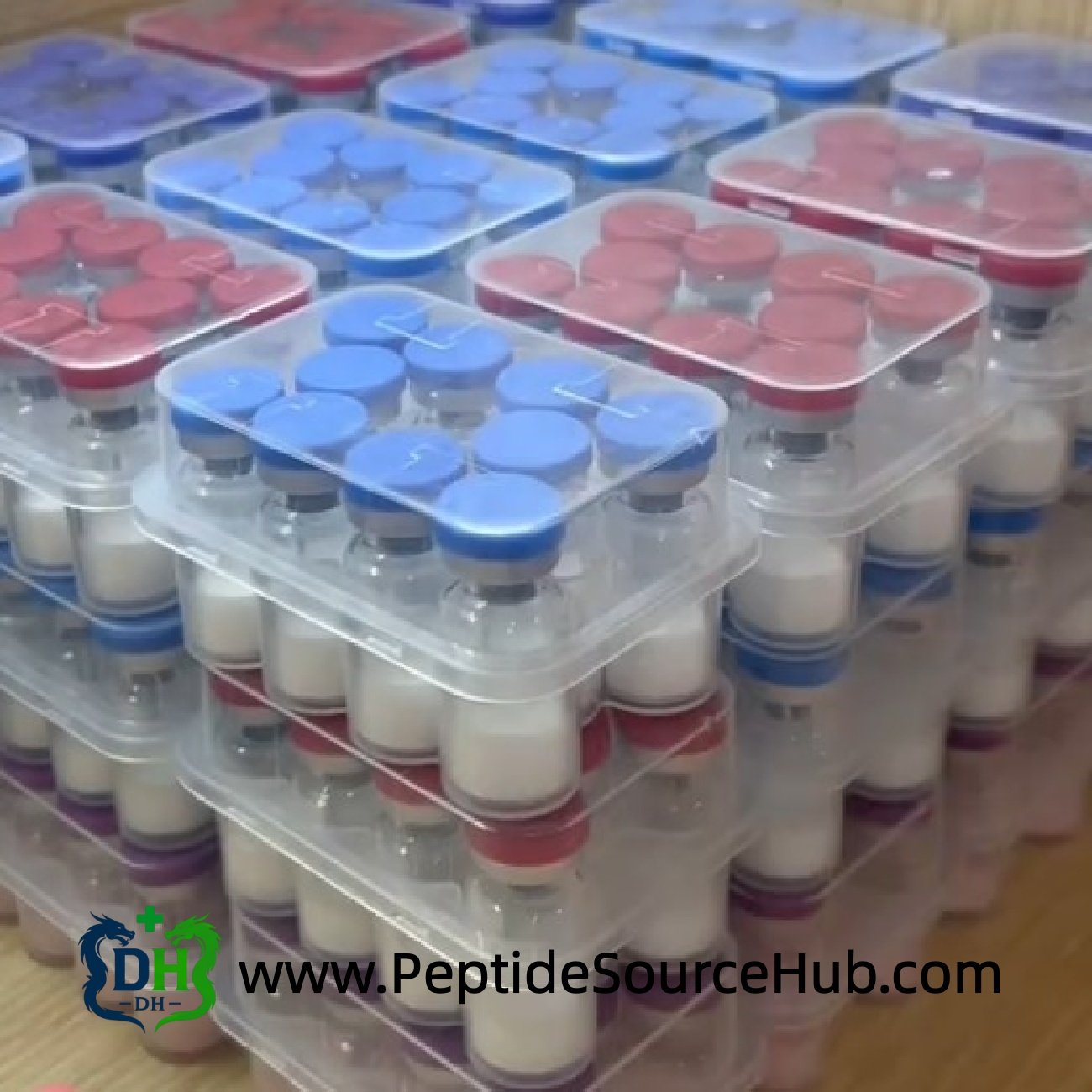 FOXO4 peptide trays stacked for bulk shipment