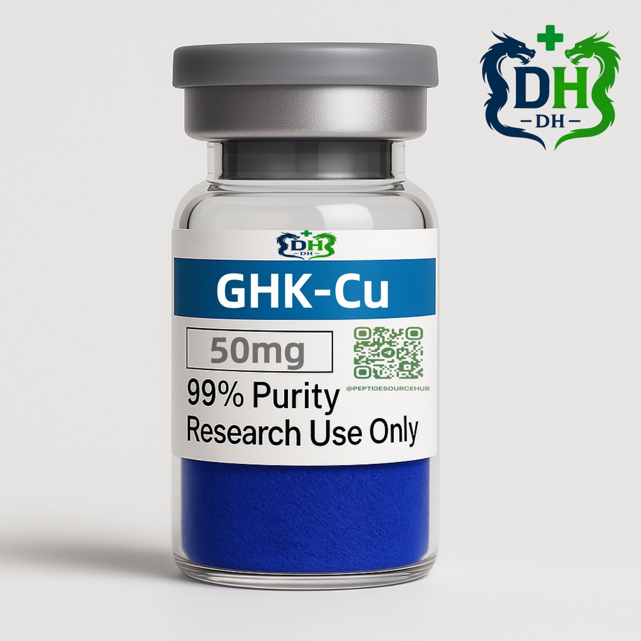 GHK-Cu blue copper peptide 50 mg vial mockup