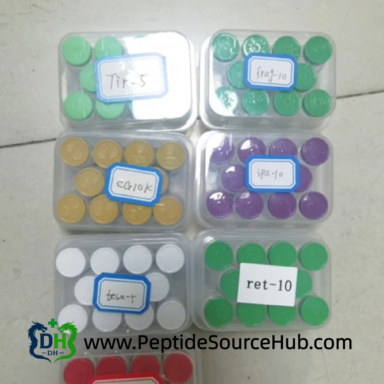 Mixed peptide kits including HGH Fragment 176-191 10 vial packs