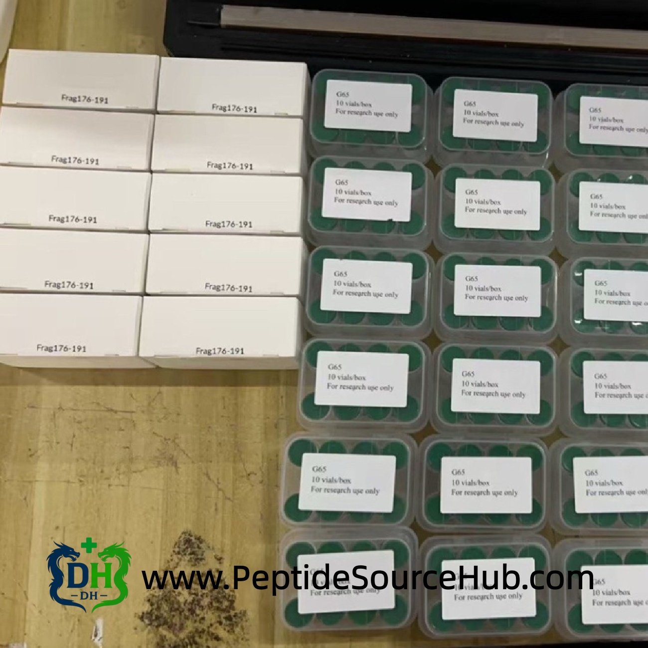 Frag 176-191 white boxes and green cap peptide kits