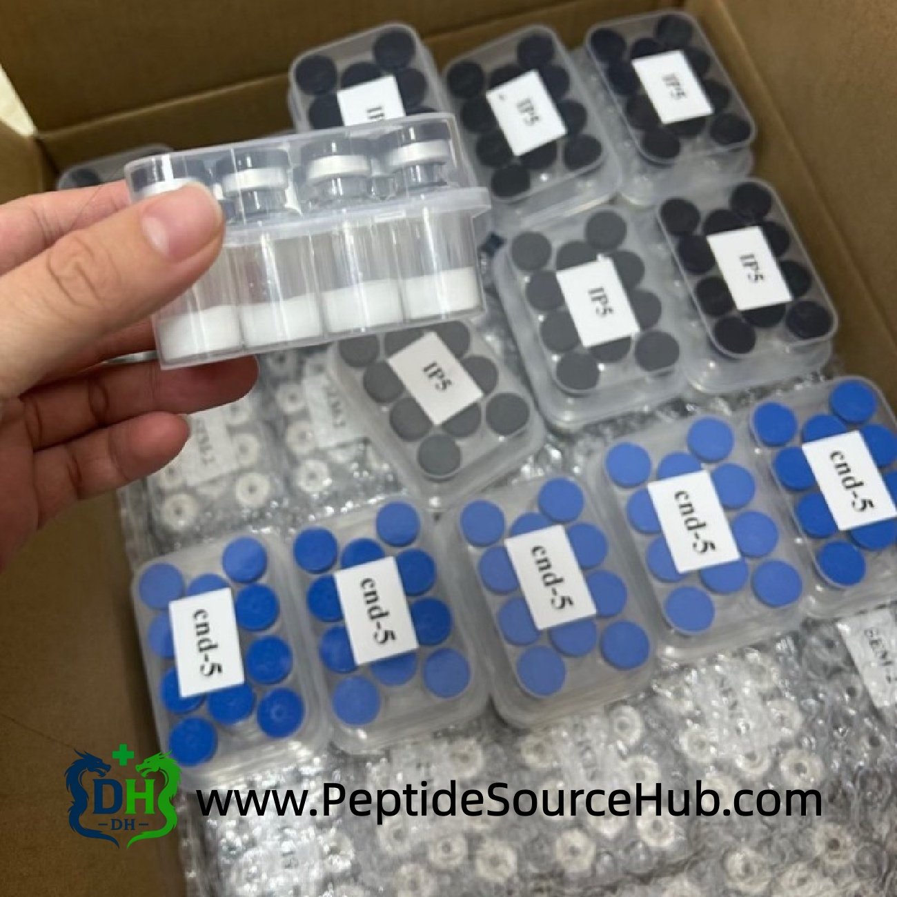 Carton packed with Ipamorelin cnd5 and IP5 trays
