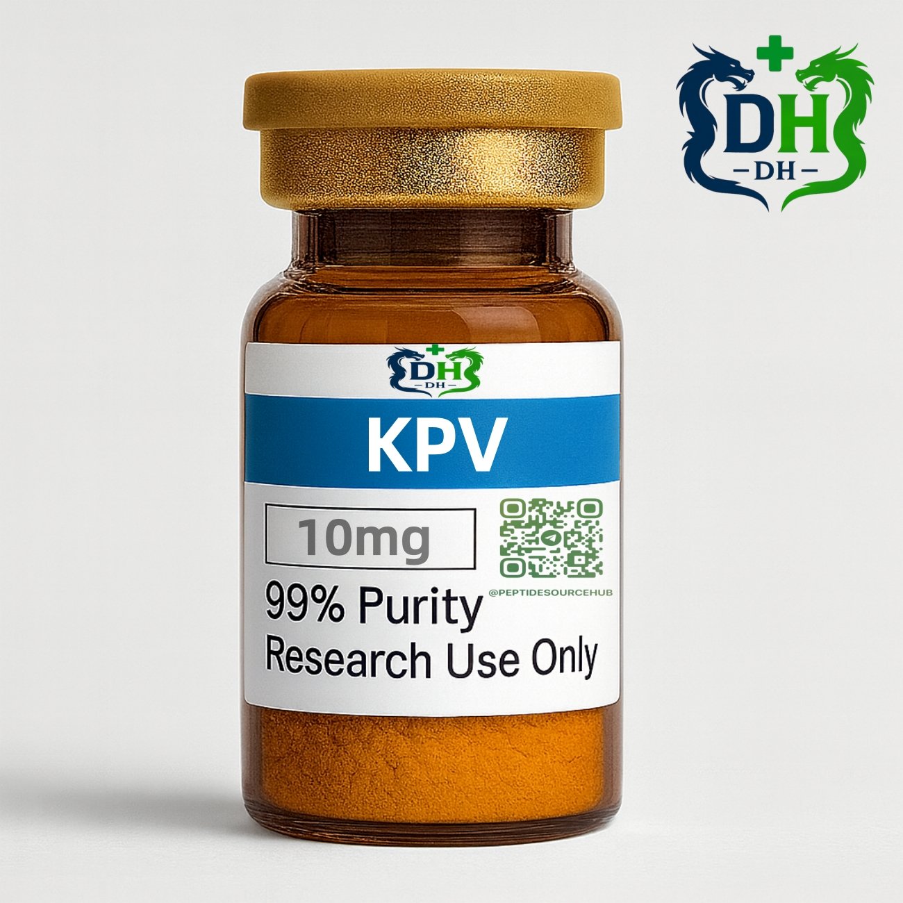 KPV peptide 10 mg amber vial product render