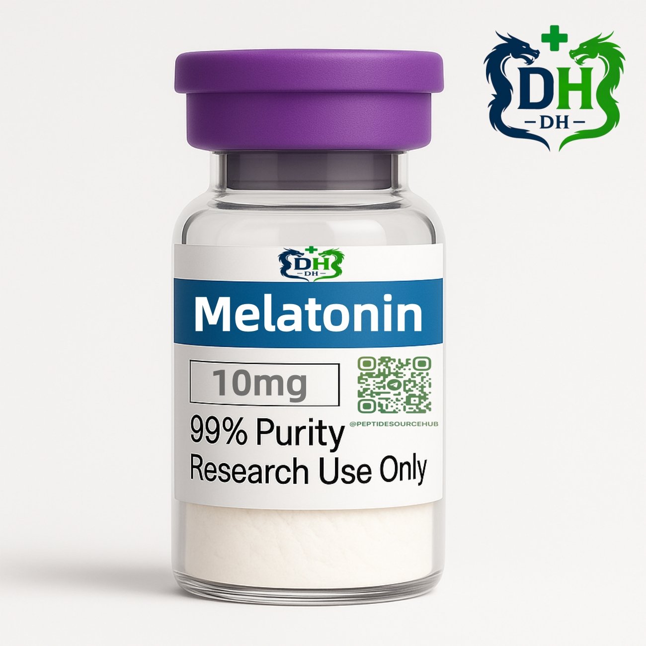 Melatonin 10 mg lyophilized vial with purple cap