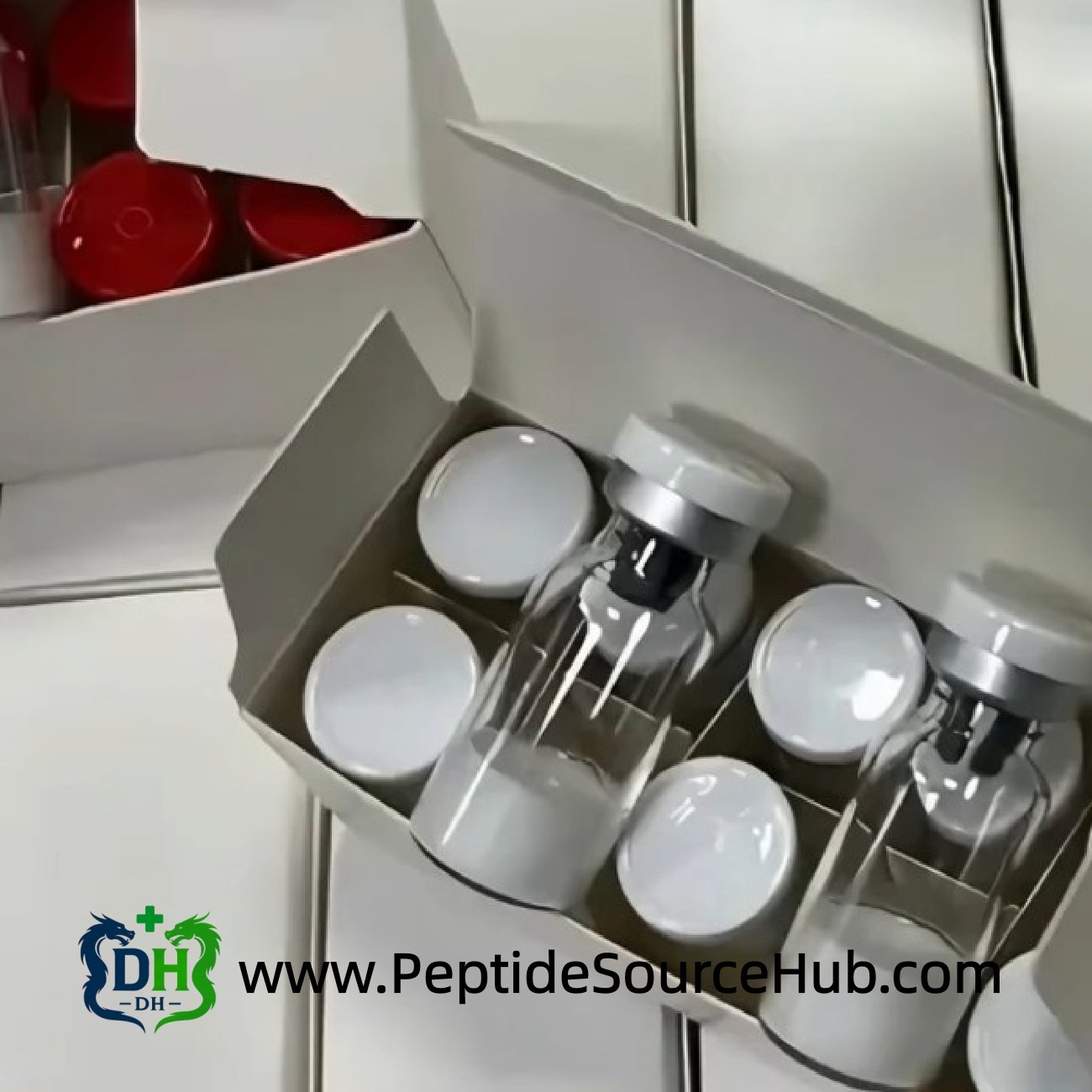 Open inner box with five Melatonin 10 mg vials