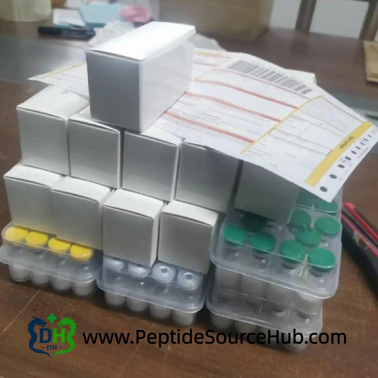 Melatonin vial shipment packed with inner boxes and airway bill