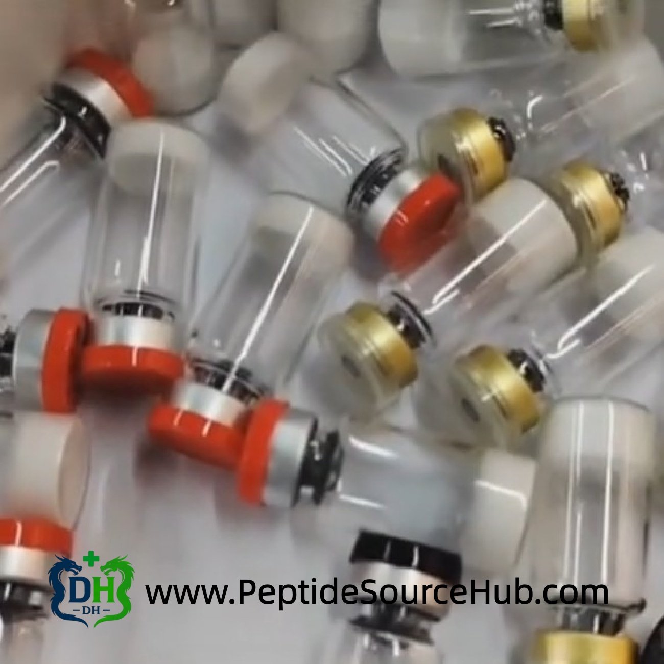 Melatonin 10 mg vials with orange and gold caps