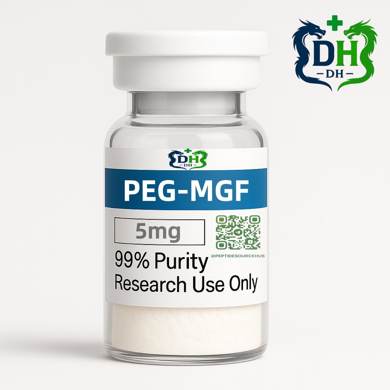 PEG-MGF peptide 5 mg vial white lyophilized powder