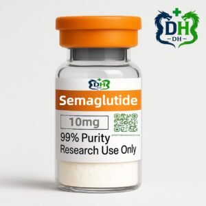 Semaglutide peptide 10 mg vial with orange cap