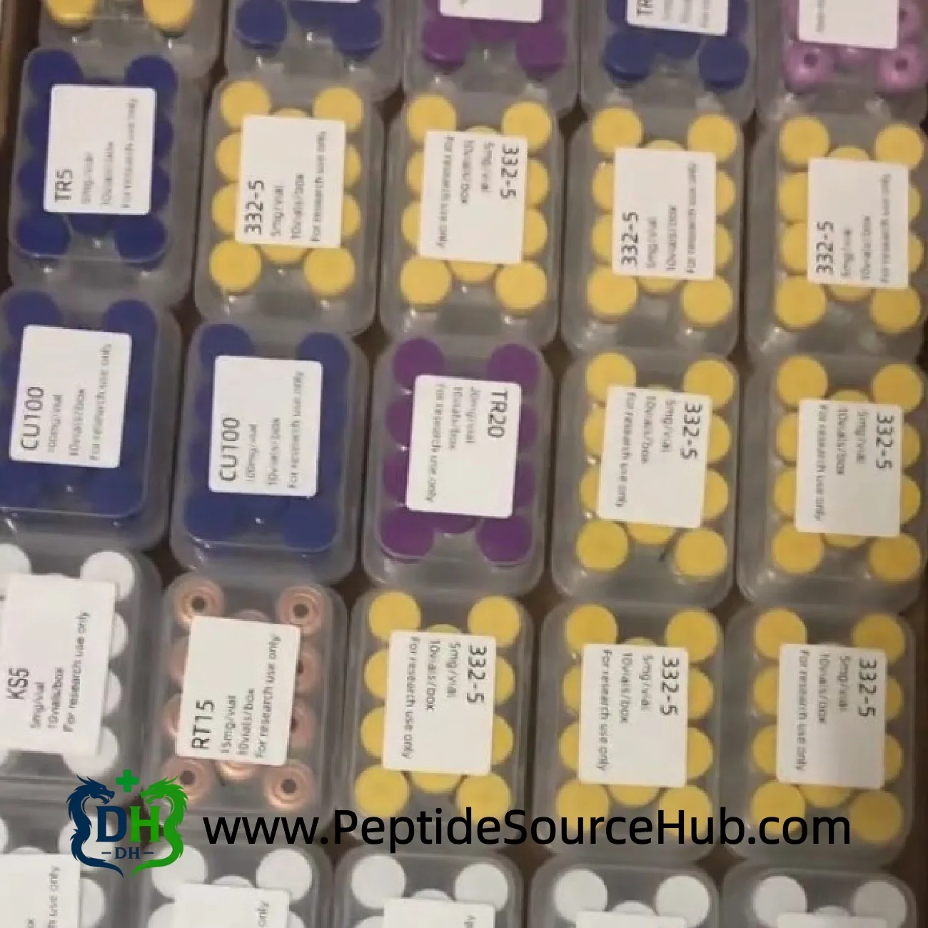 Bulk peptide kits including SLU-PP-332 5mg yellow-cap vials