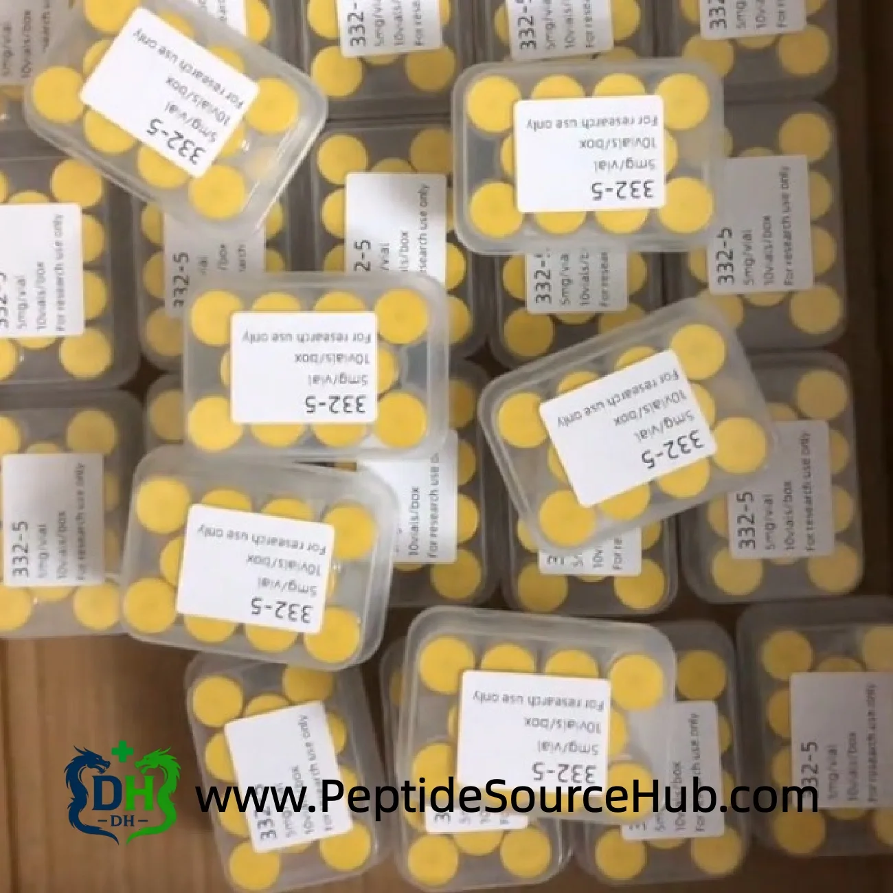 SLU-PP-332 vials protected with bubble wrap in carton