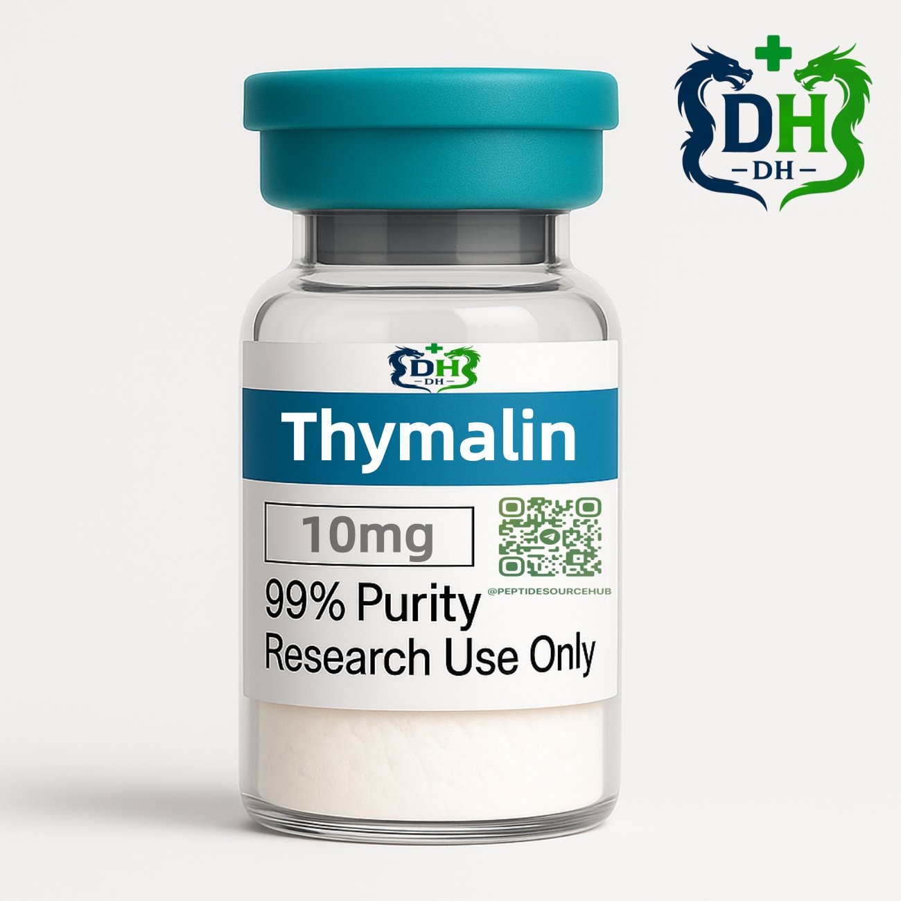 Thymalin peptide 10 mg vial render on white background